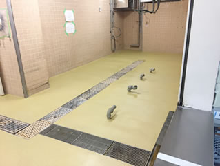 厨房床塗り替え工事（ミルクリート塗布による施工） 八王子市内某所